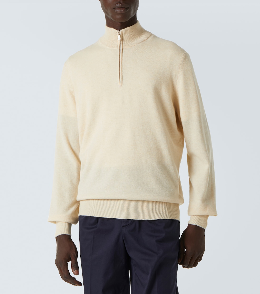 Pullover in cashmere con zip | Brunello Cucinelli