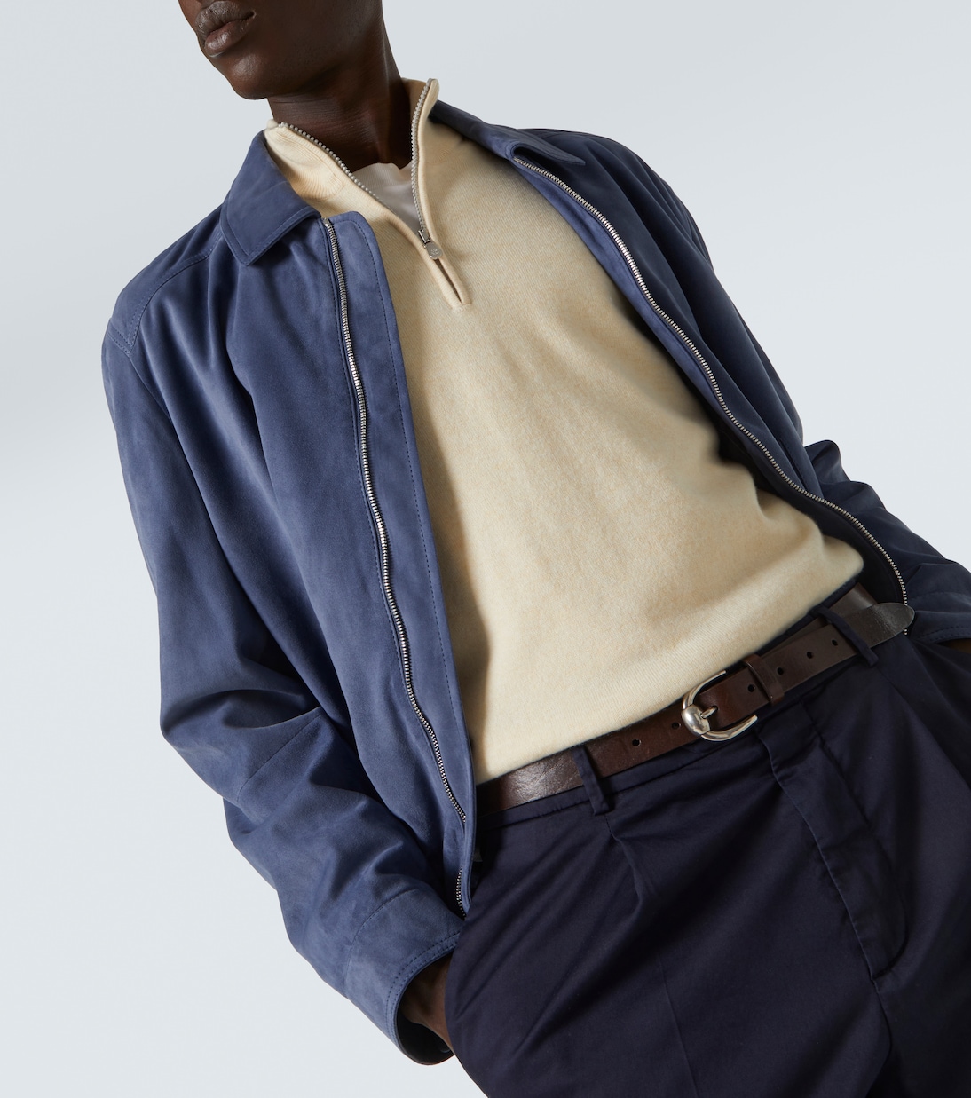 Pullover in cashmere con zip | Brunello Cucinelli