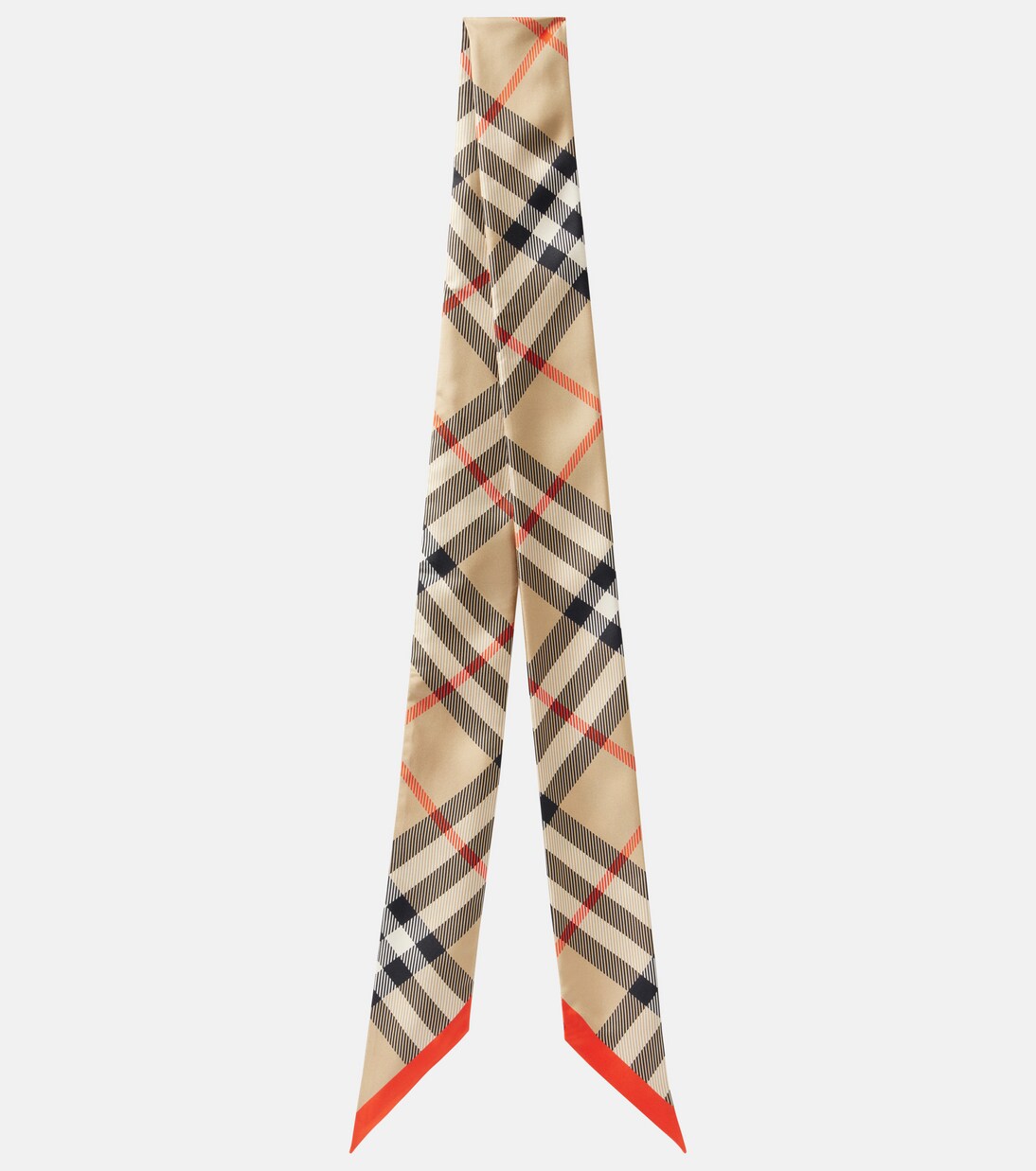 Bufanda de sarga de seda con Burberry Check | Burberry