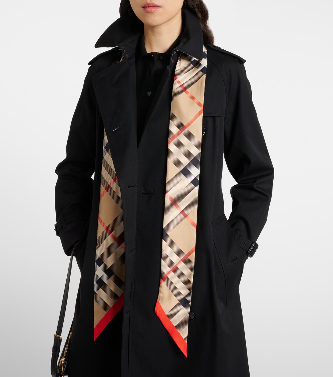 Bufanda de sarga de seda con Burberry Check | Burberry
