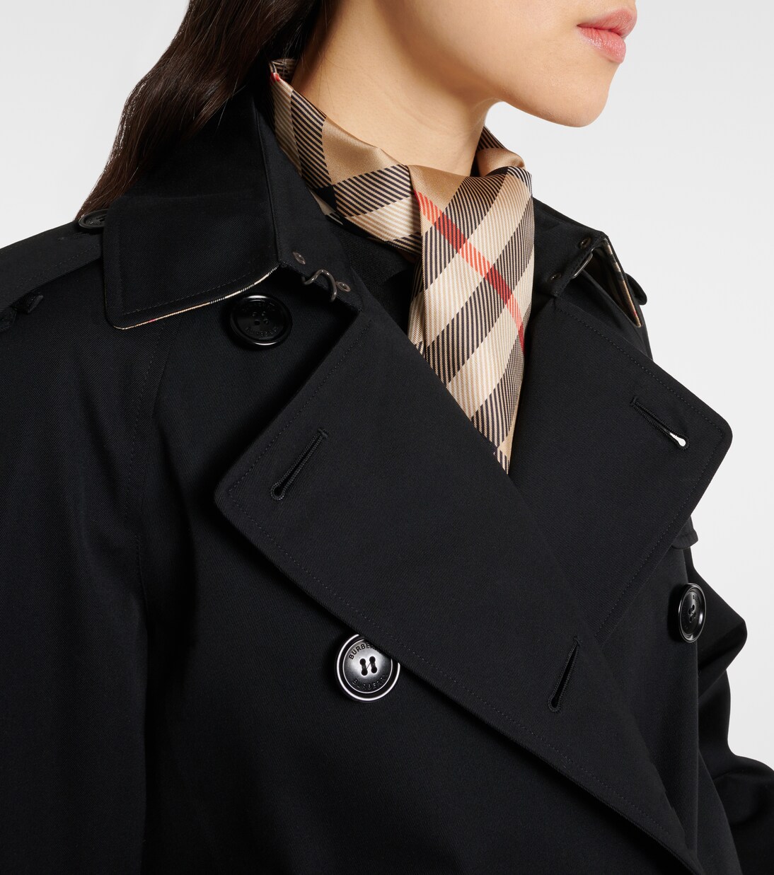 Bufanda de sarga de seda con Burberry Check | Burberry