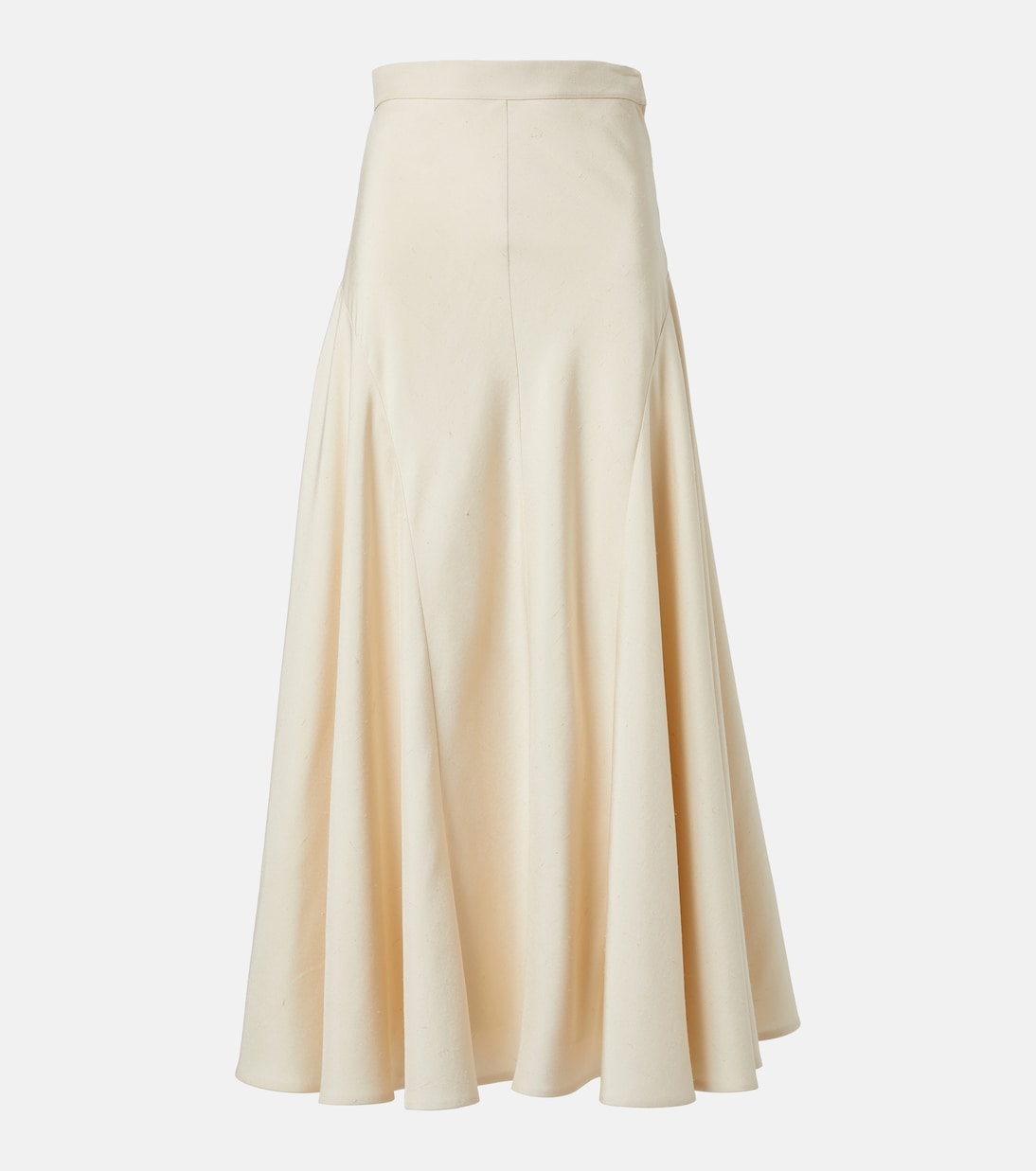 Jupe midi Giustina en soie à taille haute | Loro Piana