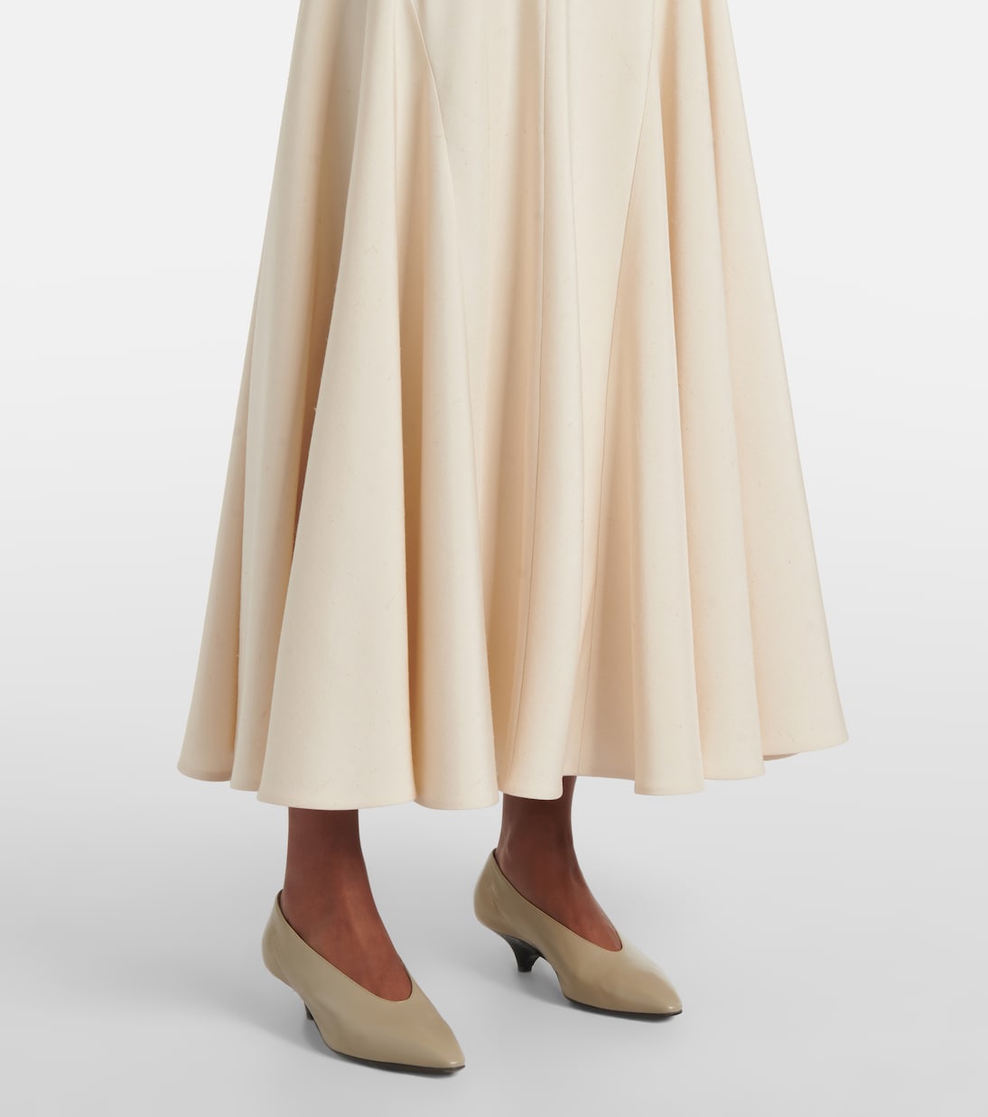 Jupe midi Giustina en soie à taille haute | Loro Piana