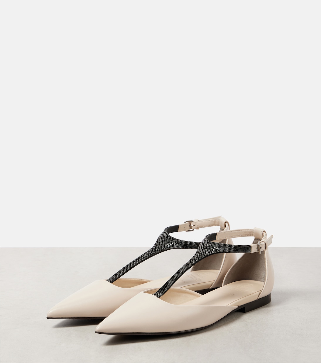 Verzierte Ballerinas aus Leder | Brunello Cucinelli