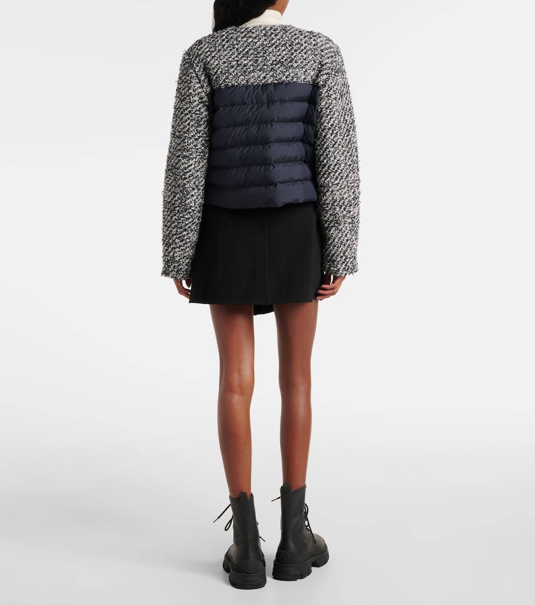 Piumino cropped Dauphine in tweed | Moncler