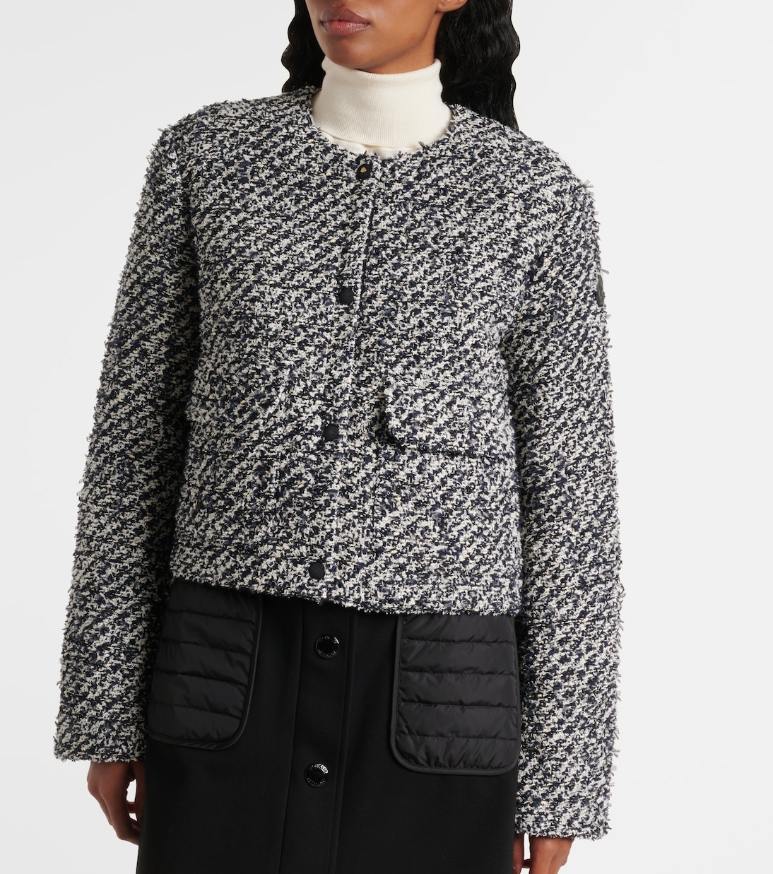 Piumino cropped Dauphine in tweed | Moncler