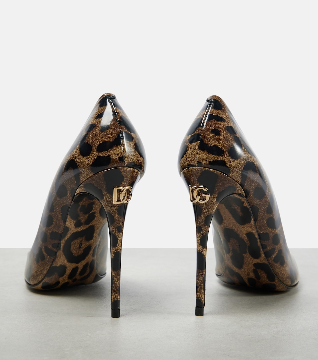Escarpins 105 en cuir à motif léopard | Dolce&Gabbana