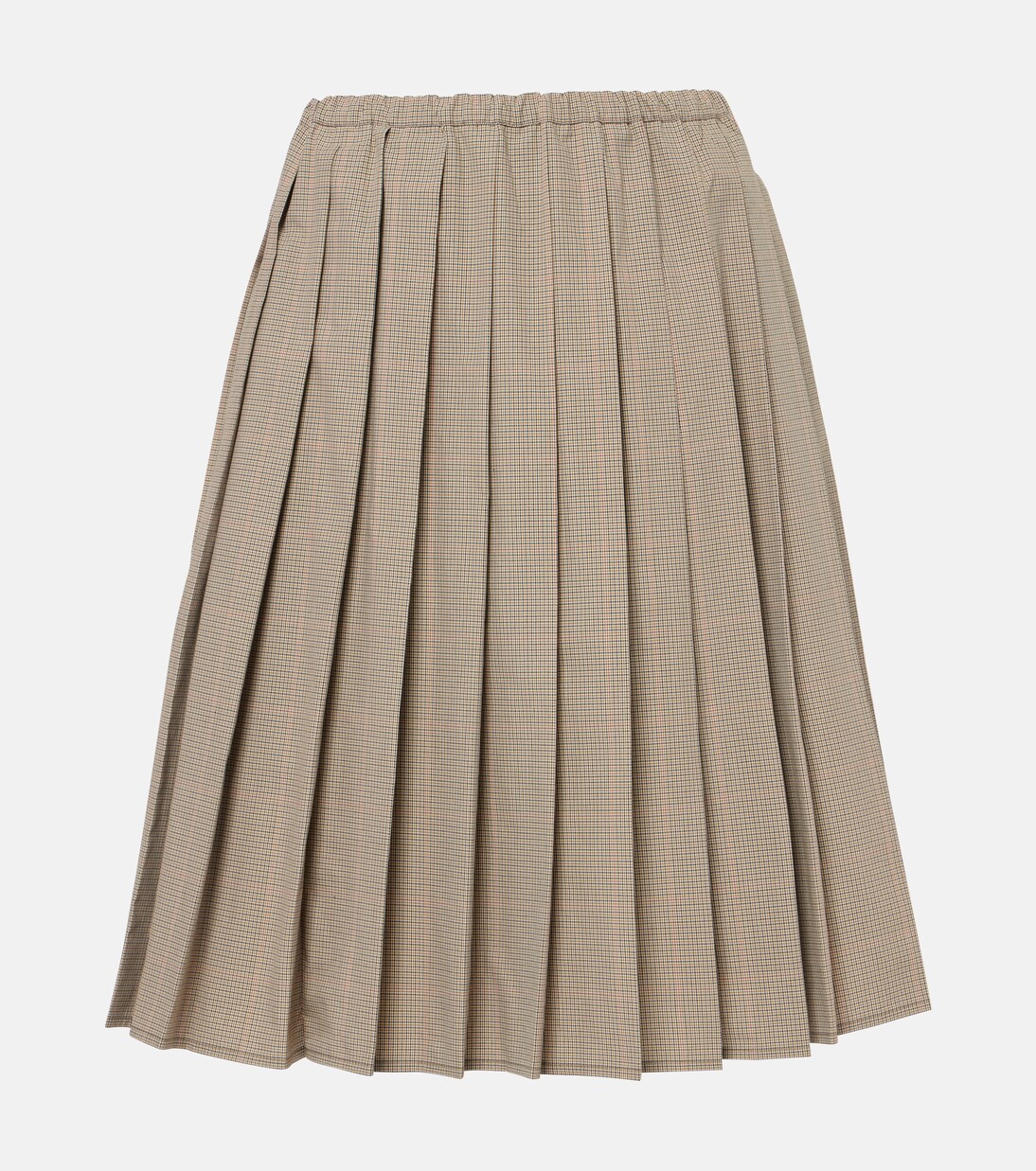 Jupe midi en coton mélangé à carreaux | Miu Miu