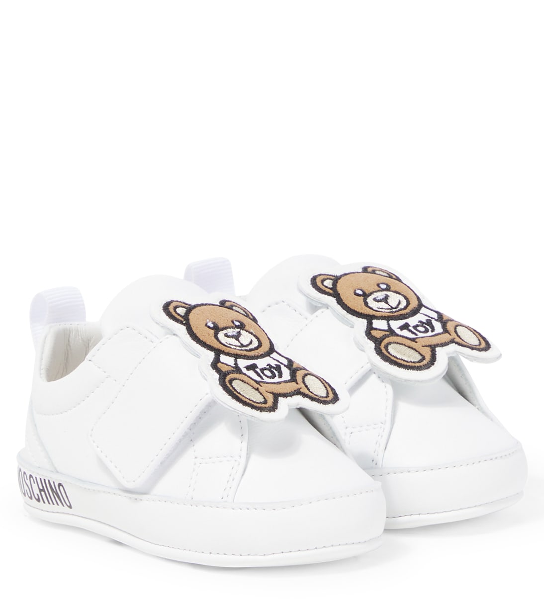 حذاء سنيكرز لمولود جديد من الجلد Teddy Bear | Moschino Kids