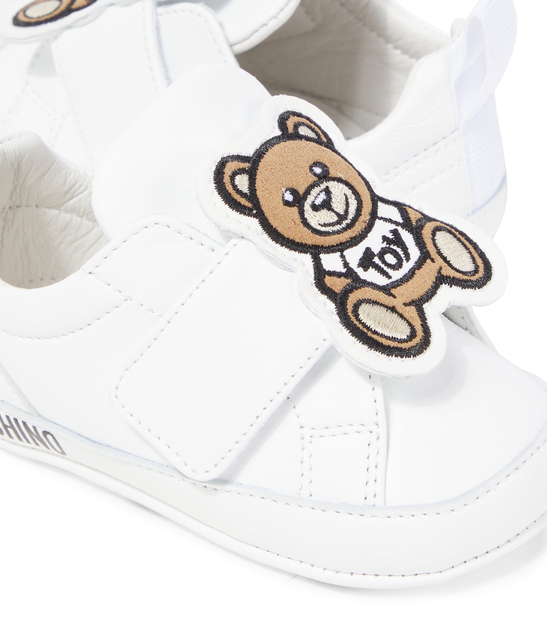 حذاء سنيكرز لمولود جديد من الجلد Teddy Bear | Moschino Kids