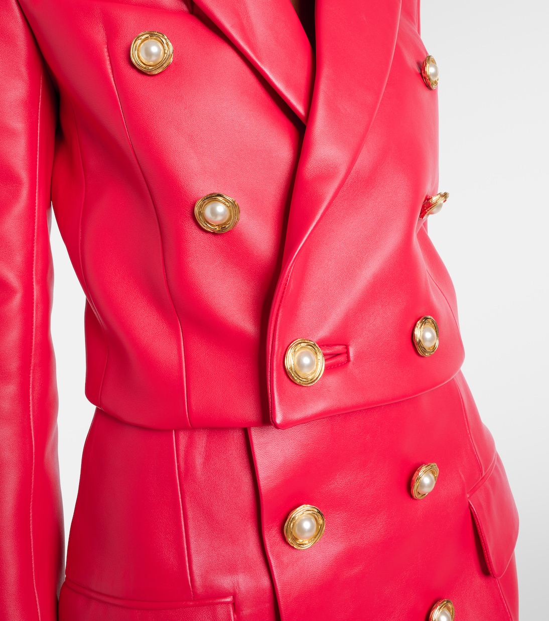 Veste raccourcie en cuir | Balmain