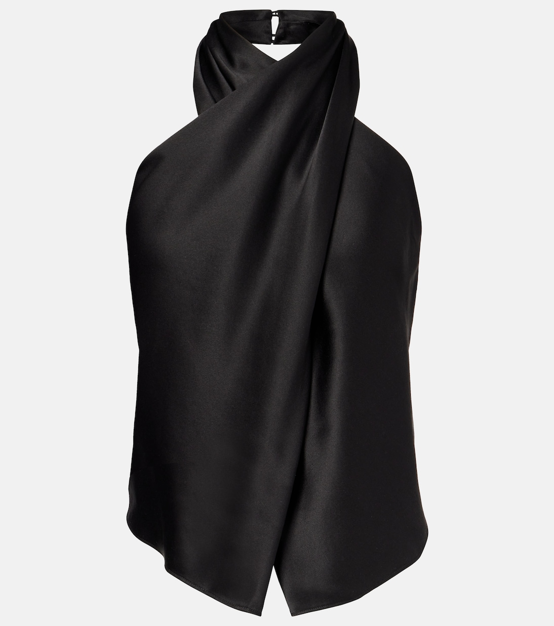 Draped halterneck silk charmeuse top | The Sei