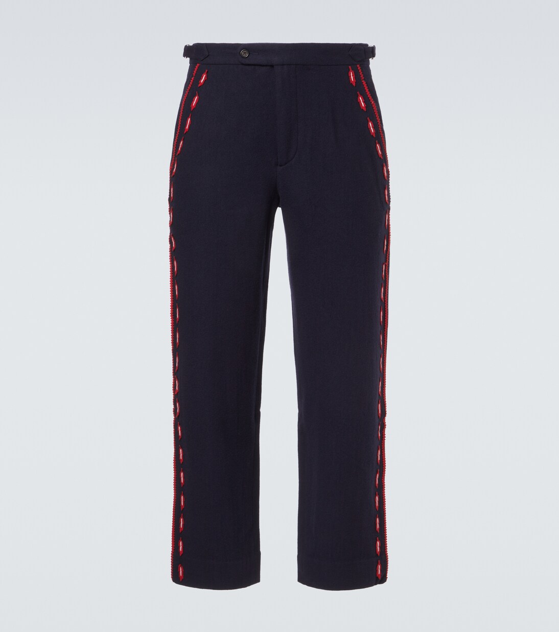 Carroll embroidered wool straight pants | Bode