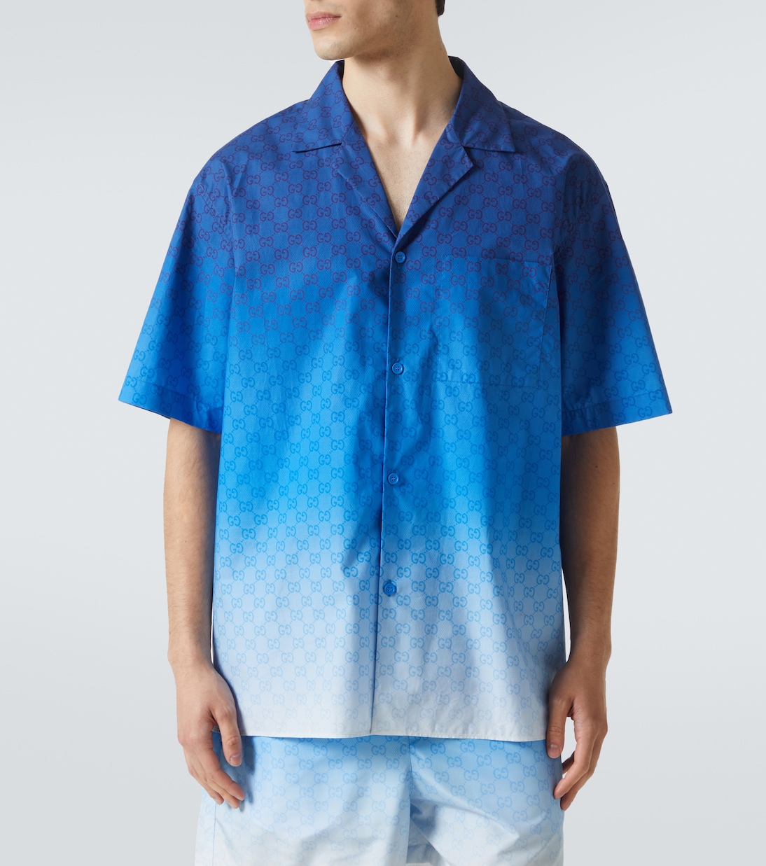 Camicia bowling in cotone con stampa | Gucci