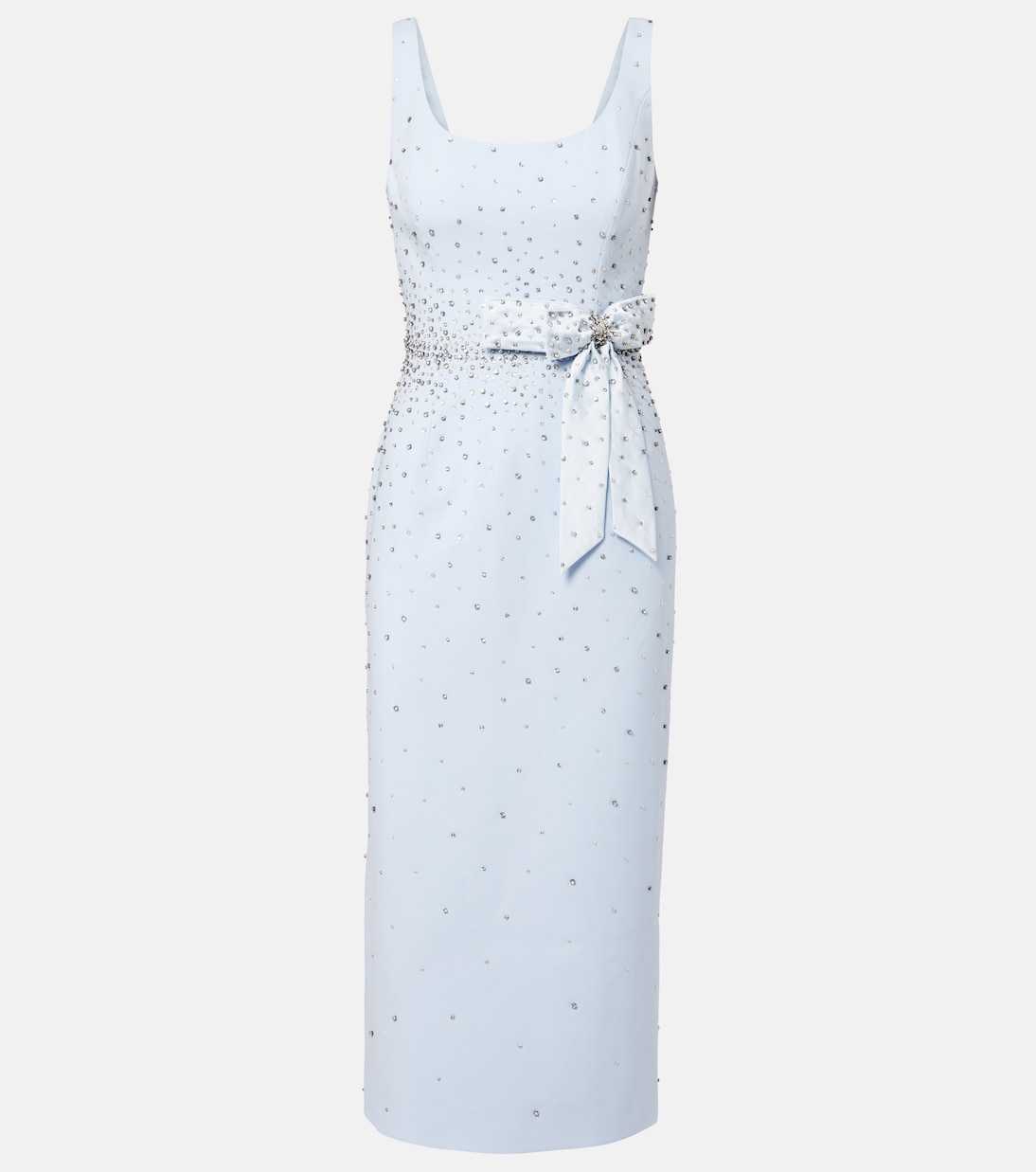 Bow-detail crystal-embellished midi dress | Carolina Herrera