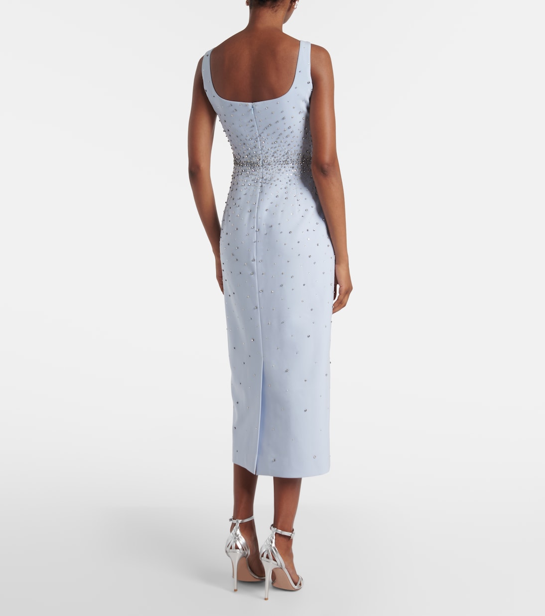 Bow-detail crystal-embellished midi dress | Carolina Herrera