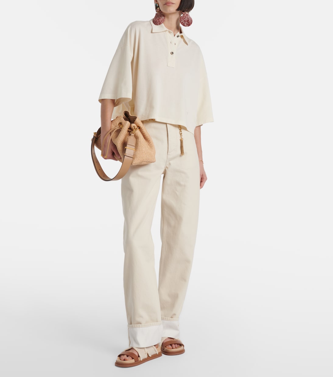 Sandali Joa in canvas e pelle con ricamo | Jimmy Choo
