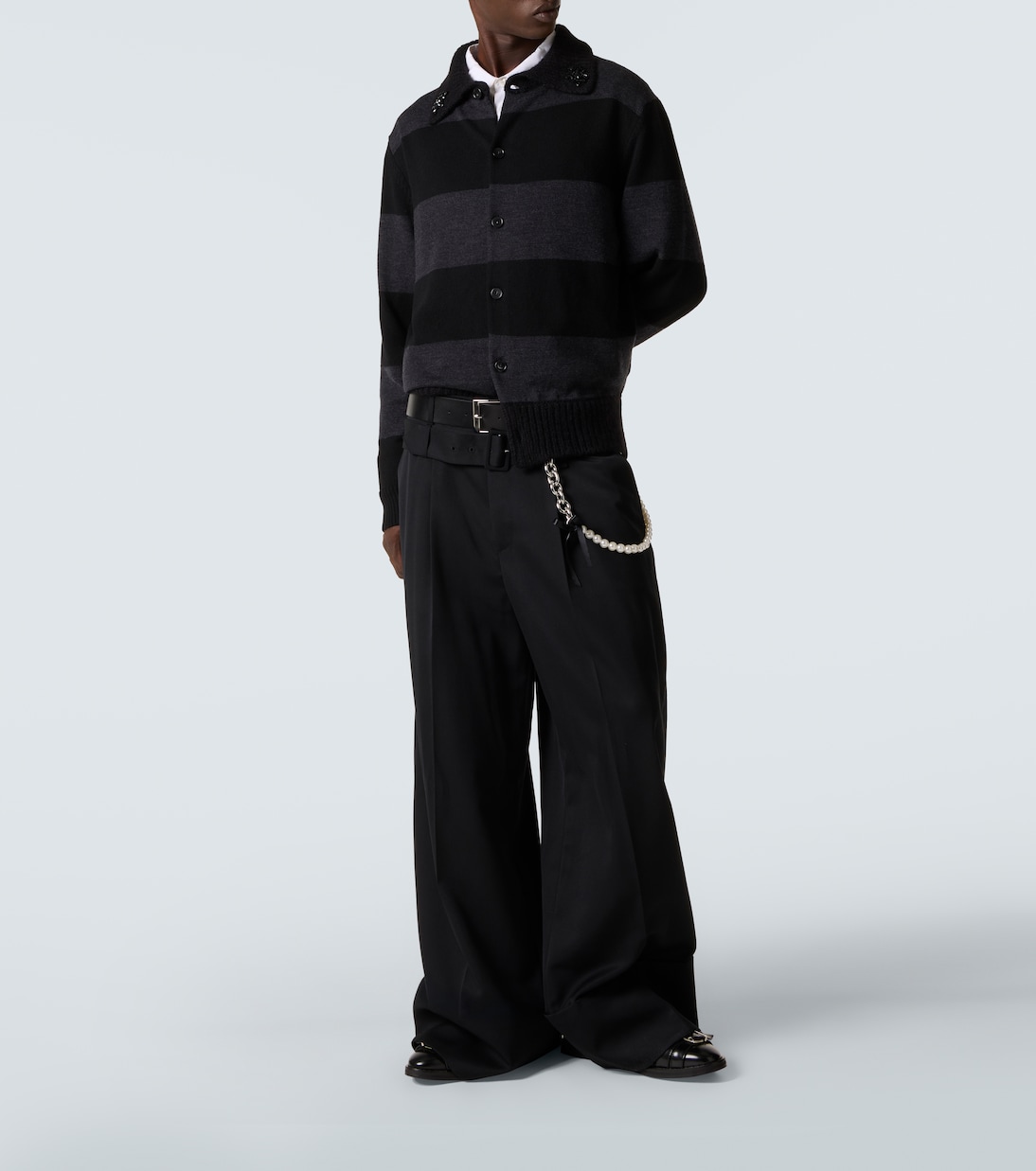 缀饰条纹羊毛开衫 | Simone Rocha