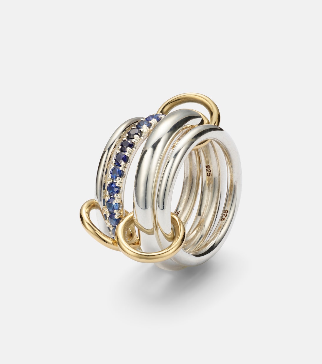 Anello Janssen SG in oro 18kt e argento sterling con zaffiri | Spinelli Kilcollin