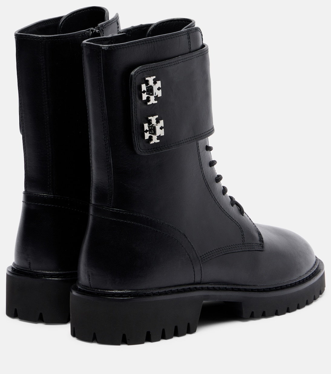 Turnlock leather combat boots | Tory Burch