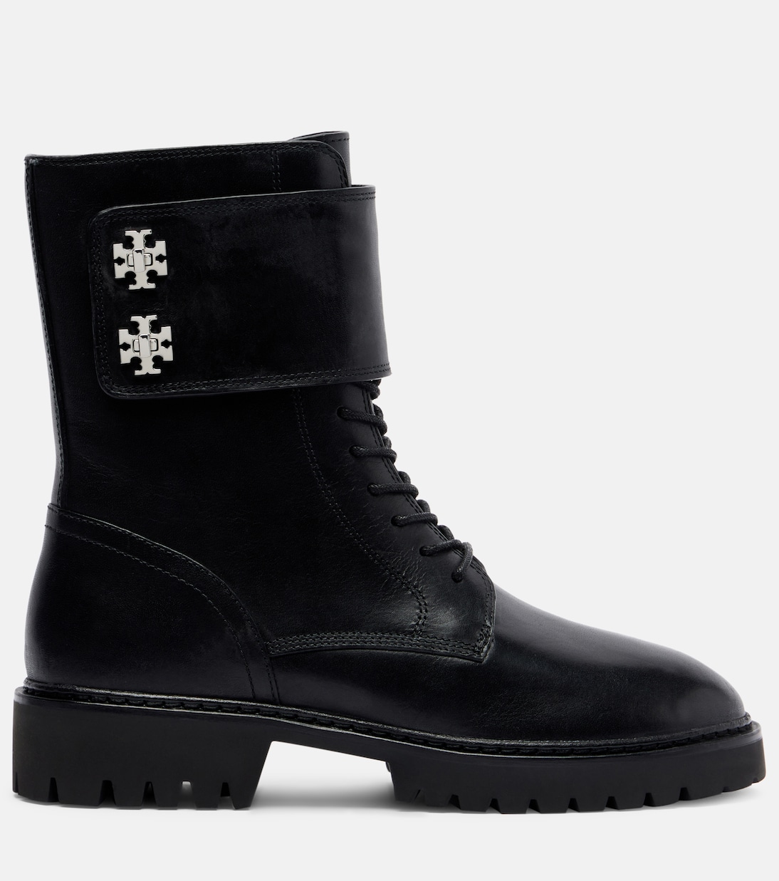 Turnlock leather combat boots | Tory Burch