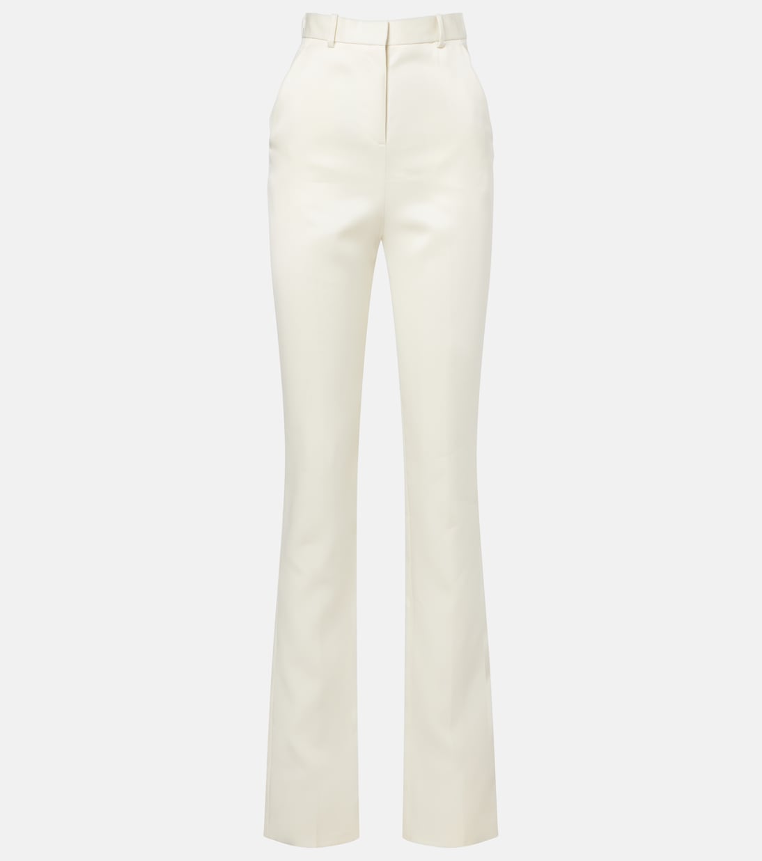 Pantalones slim Lucia de lana y seda de tiro alto | Calvin Klein