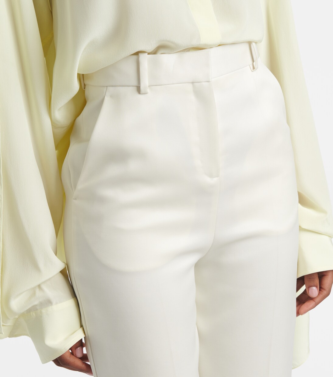 Pantalones slim Lucia de lana y seda de tiro alto | Calvin Klein