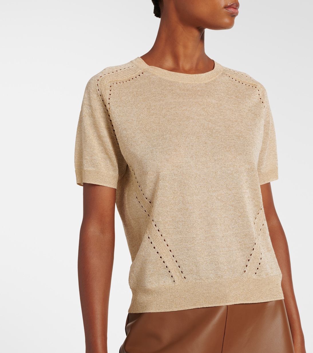 Lille knitted lamé top | Joseph