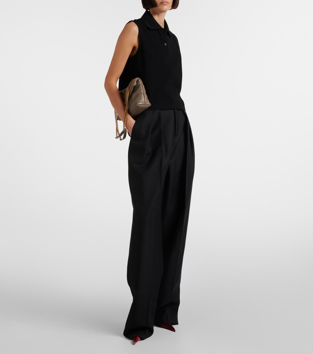 Cassandre cotton piqué top | Saint Laurent