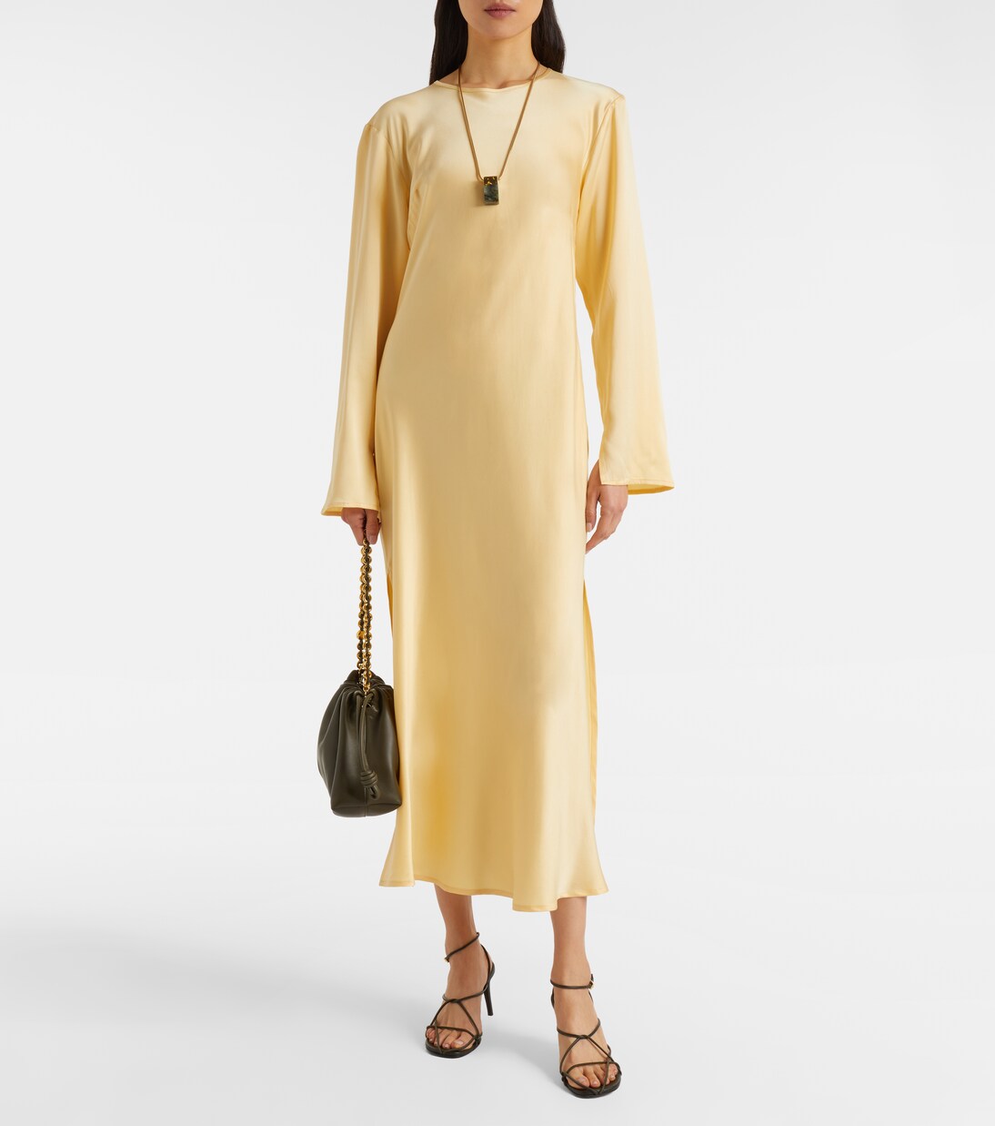 Salina silk charmeuse midi dress | Asceno