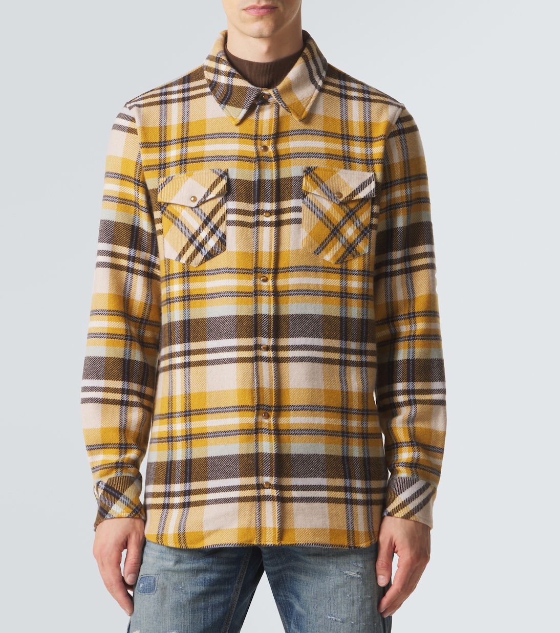 Abundance cashmere shirt with tiger eye | God's True Cashmere