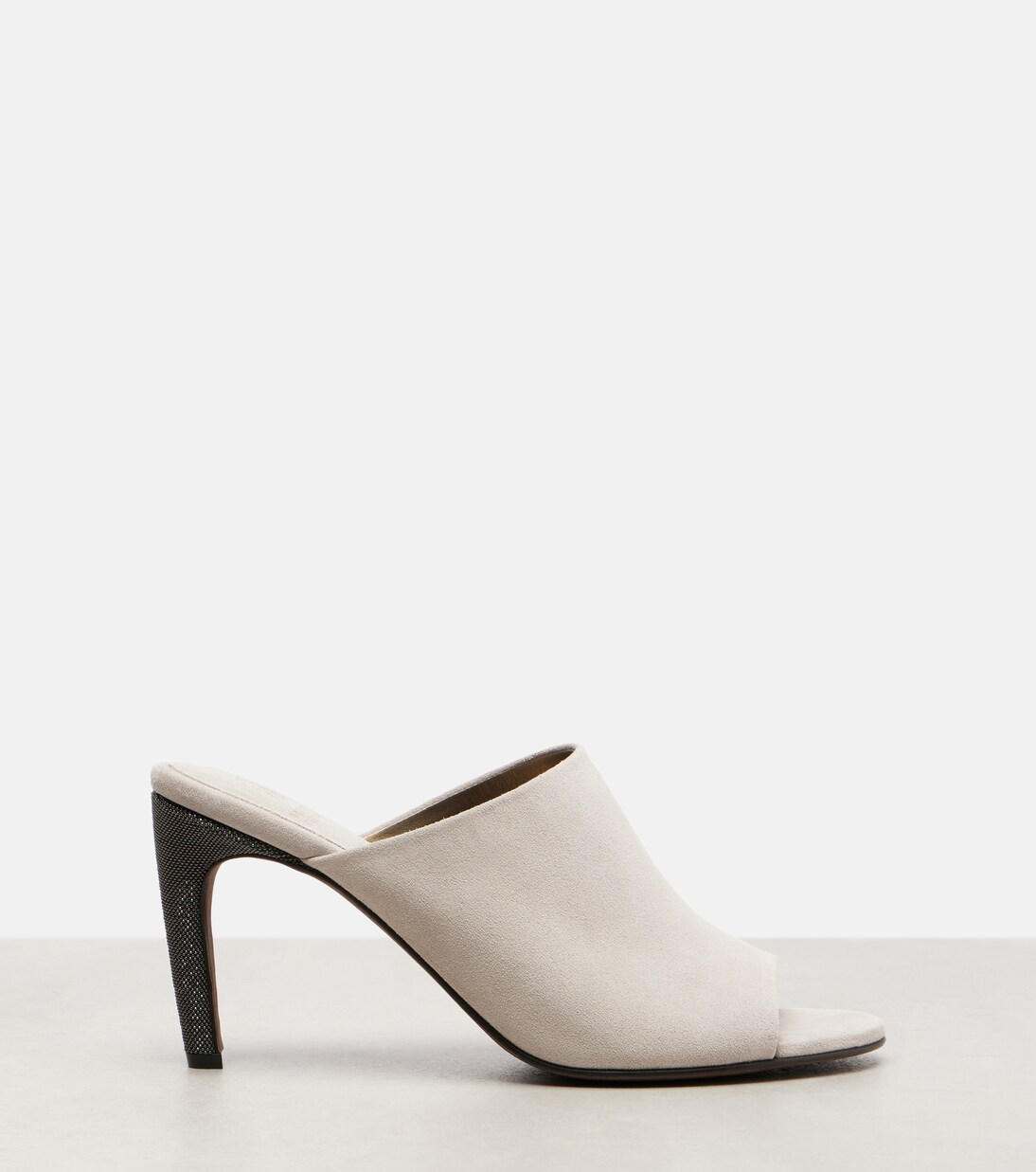 Pantoletten Monili aus Veloursleder | Brunello Cucinelli