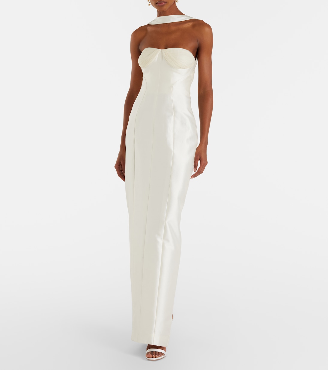 Bridal Lette wool and silk bustier gown | Danielle Frankel