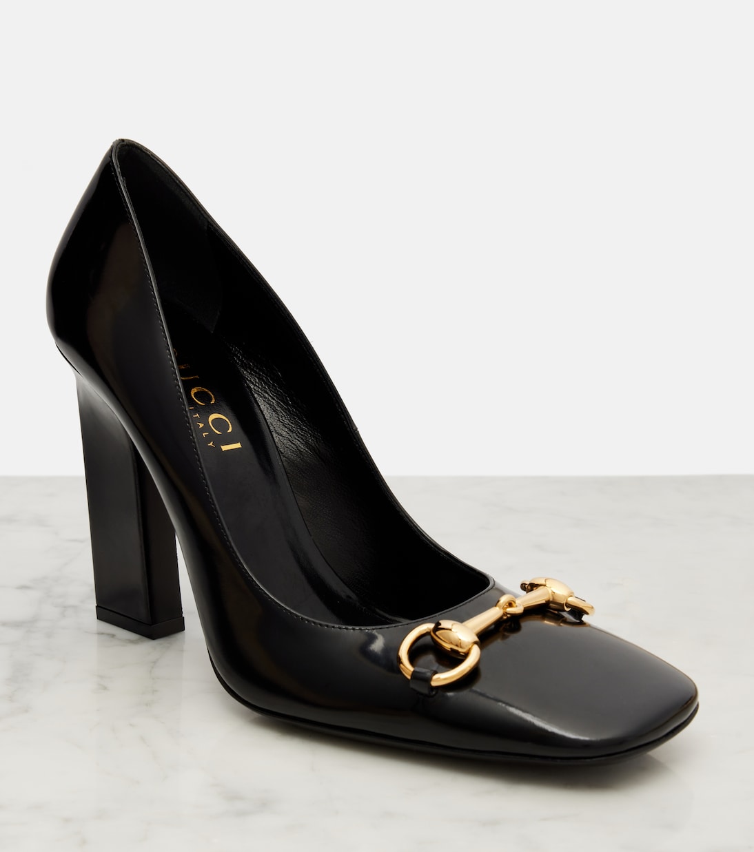 Signora Horsebit 120 patent leather pumps | Gucci