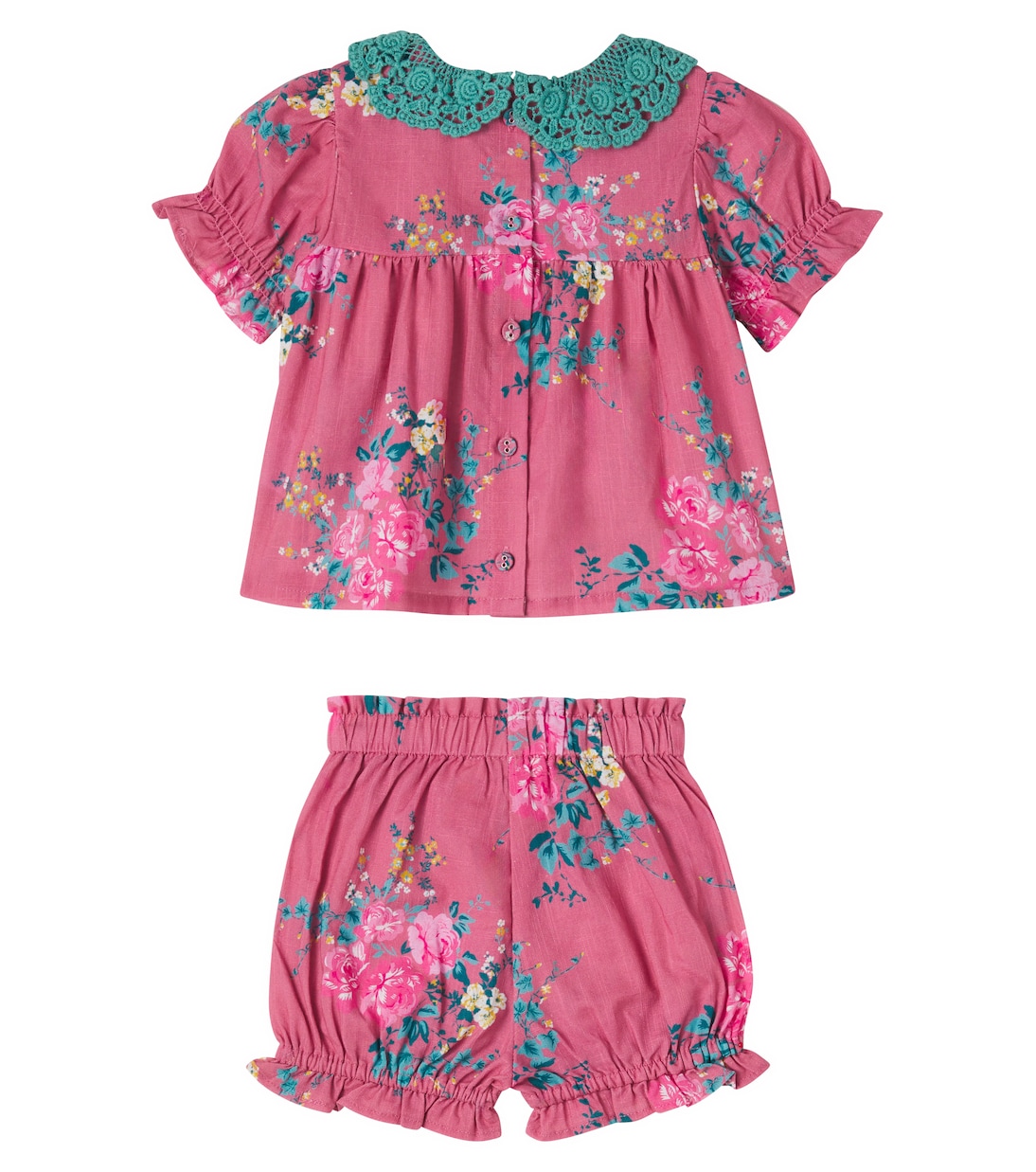 Baby floral cotton top and shorts set | C'era Una Volta