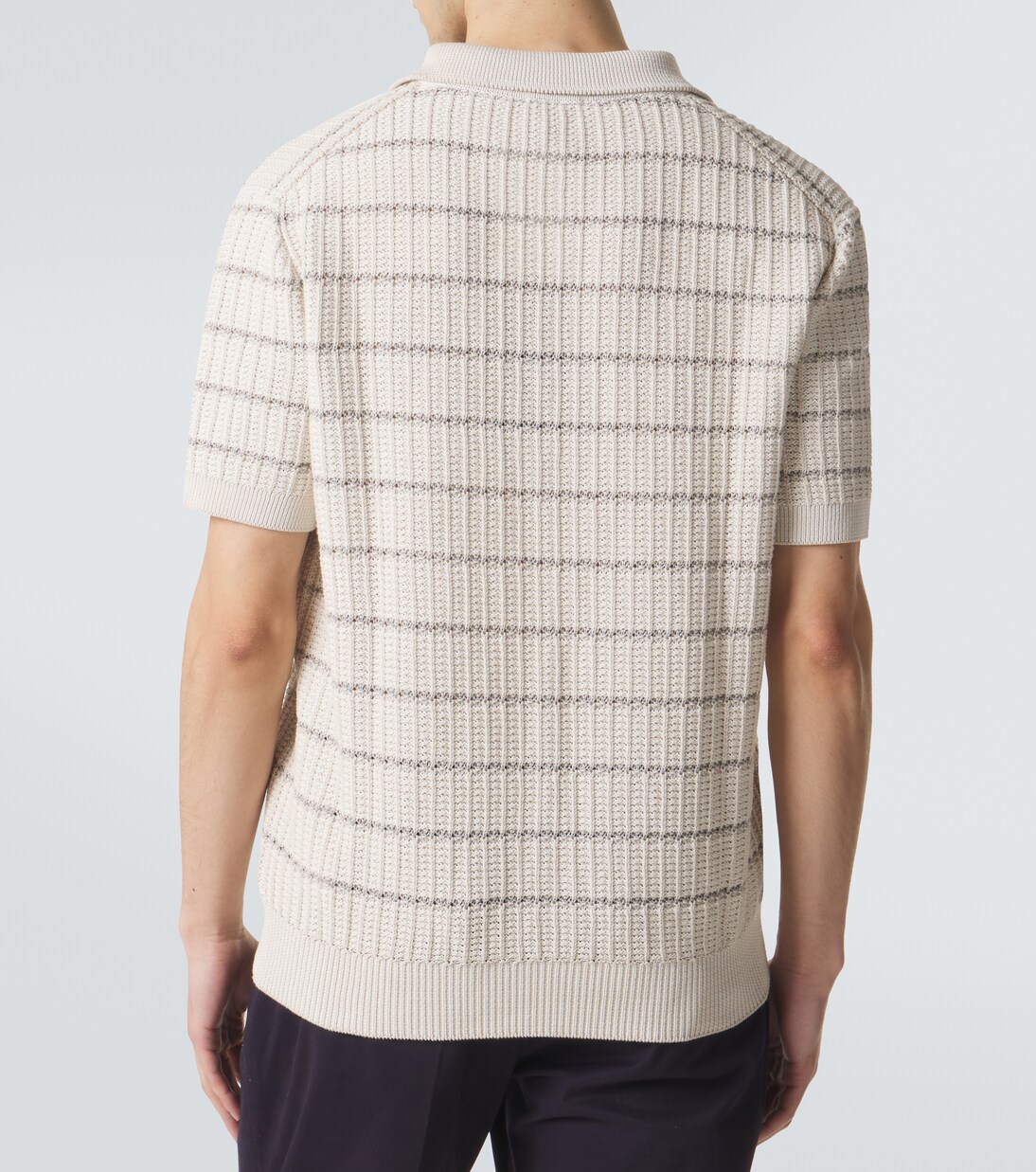 Embroidered cotton and linen polo shirt | Brioni