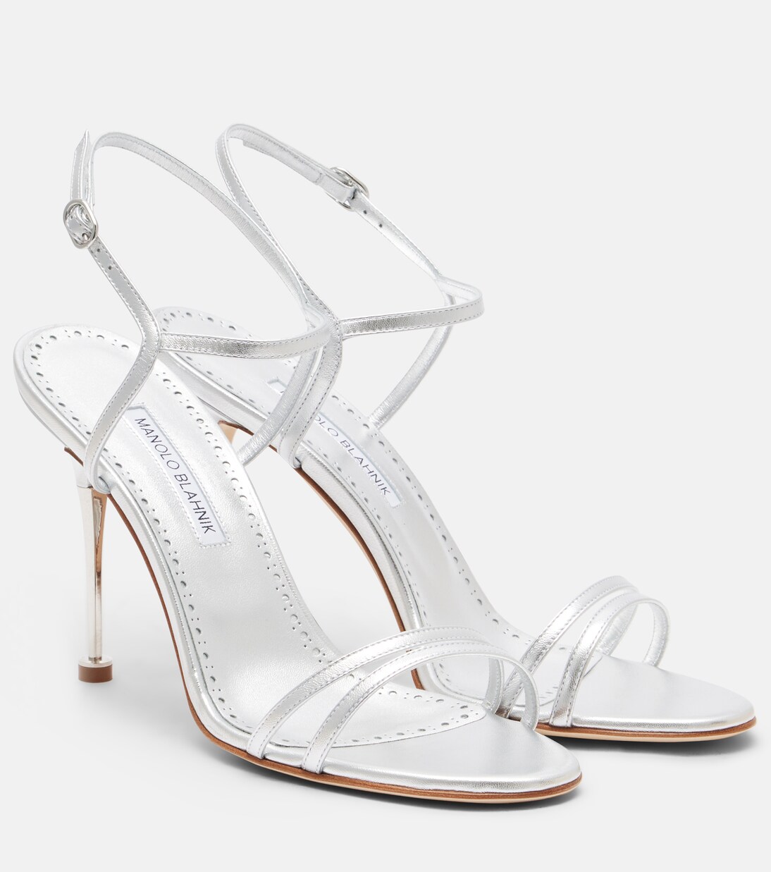 Ciagapla 105 metallic leather sandals | Manolo Blahnik