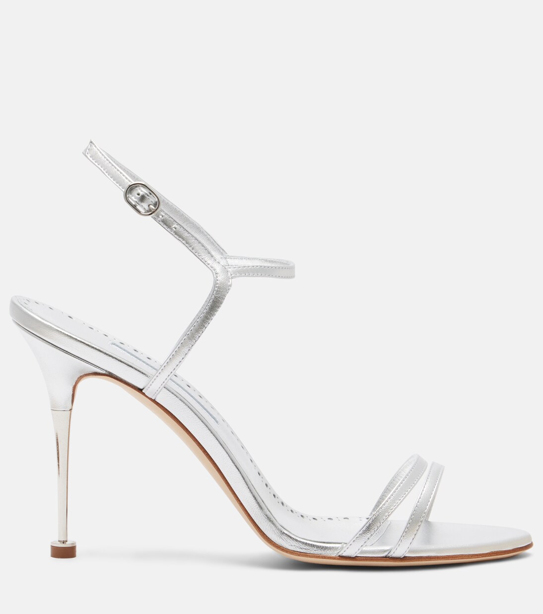 Ciagapla 105 metallic leather sandals | Manolo Blahnik