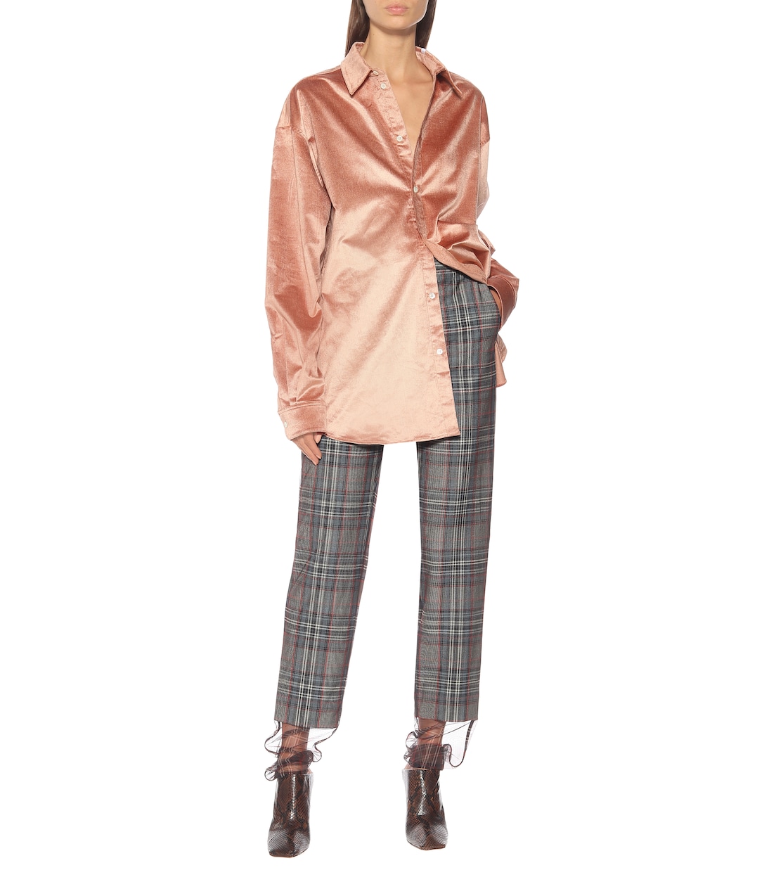 Checked wool-blend high-rise pants | Y/Project