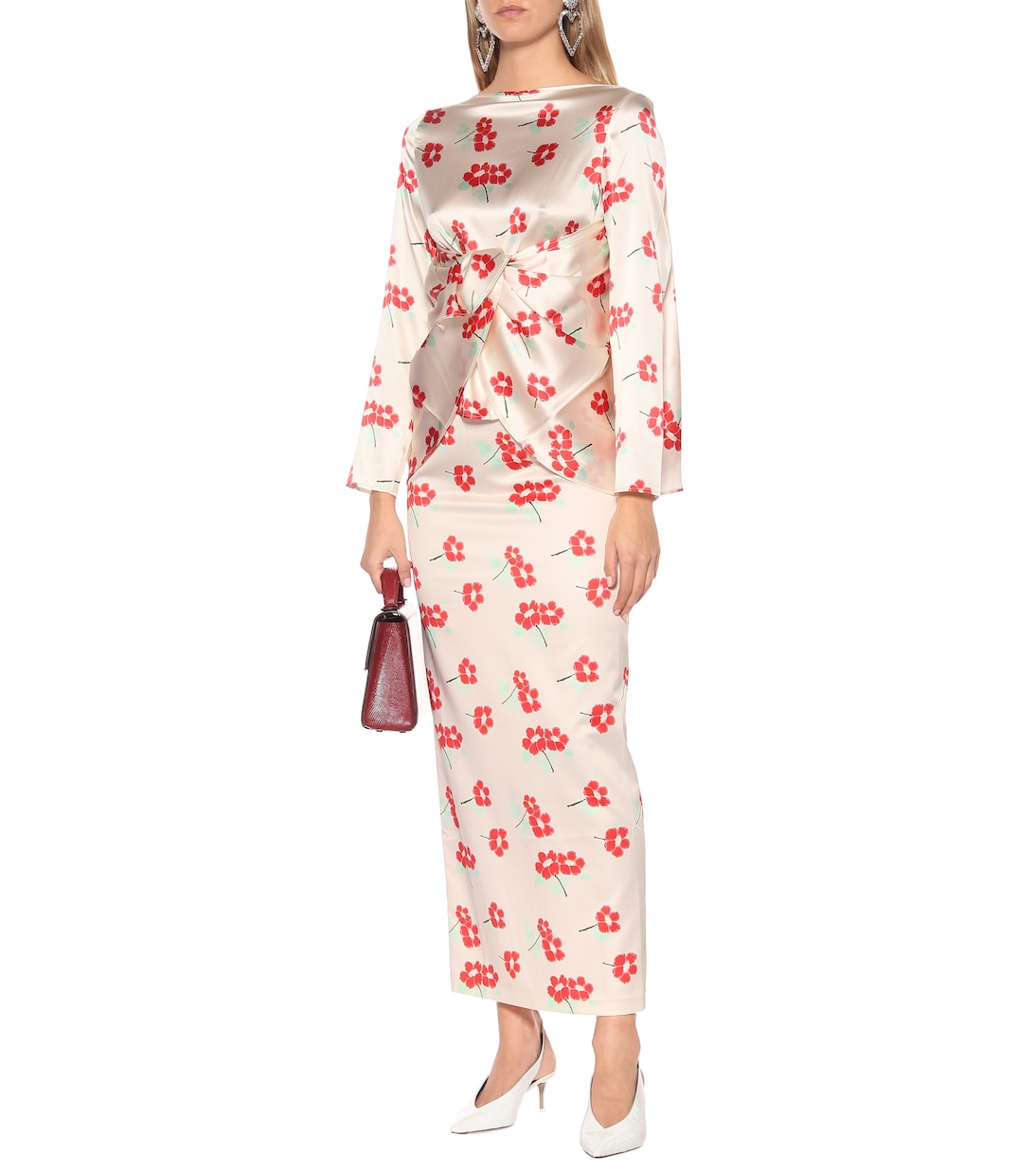 Top Judy a stampa floreale in raso | BERNADETTE