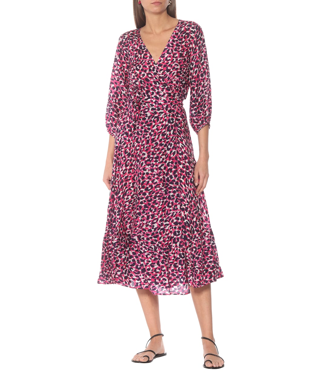 Leopard-print silk midi dress | Anna Kosturova