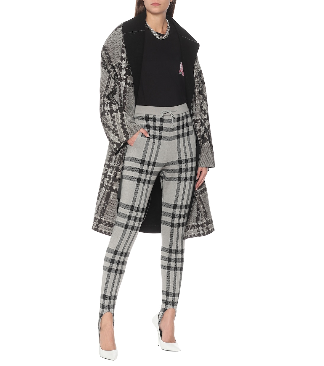 Pantaloni a quadri in lana con staffe | Undercover