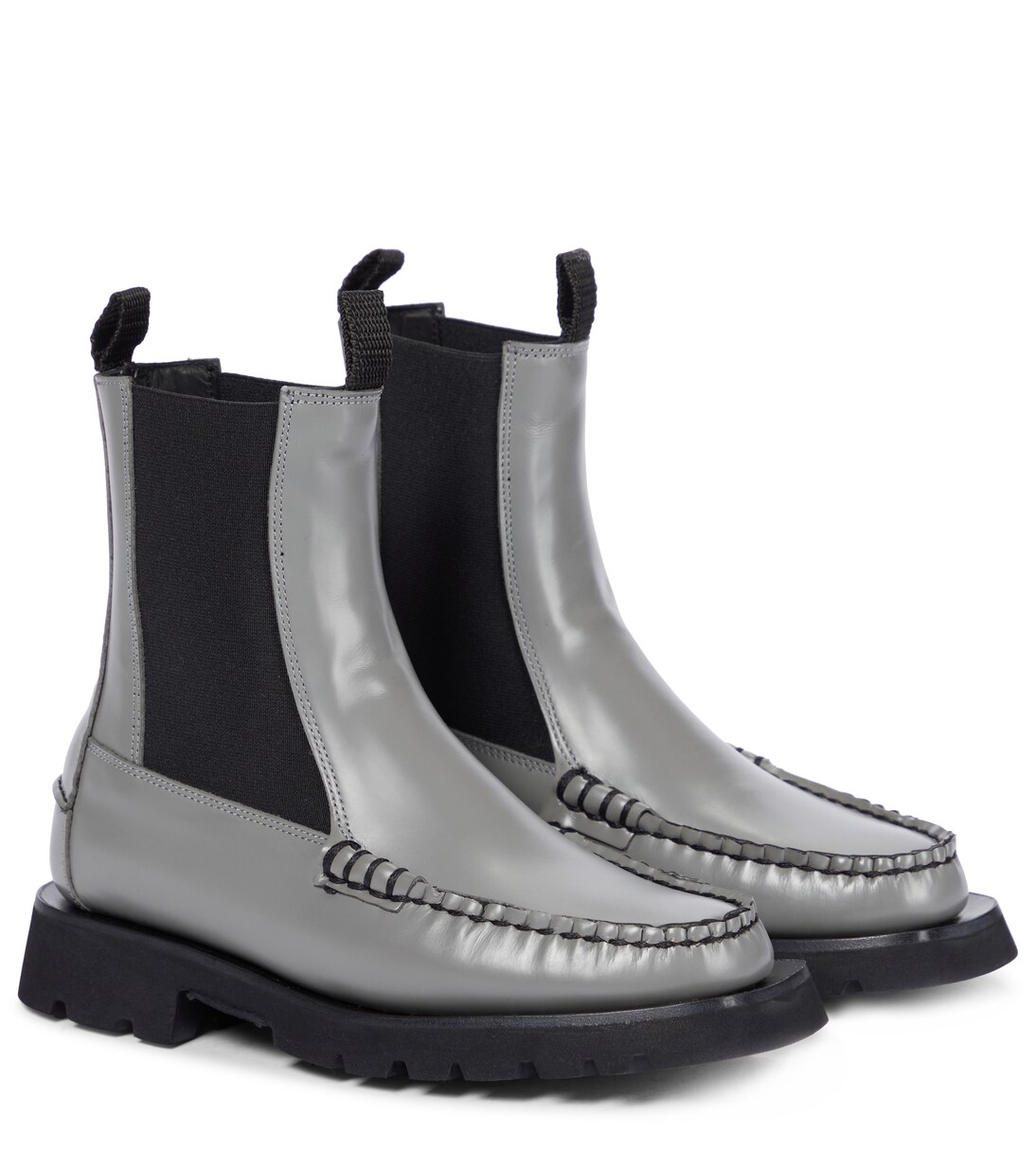 x Hereu Alda leather Chelsea boots in grey - Cecilie Bahnsen 