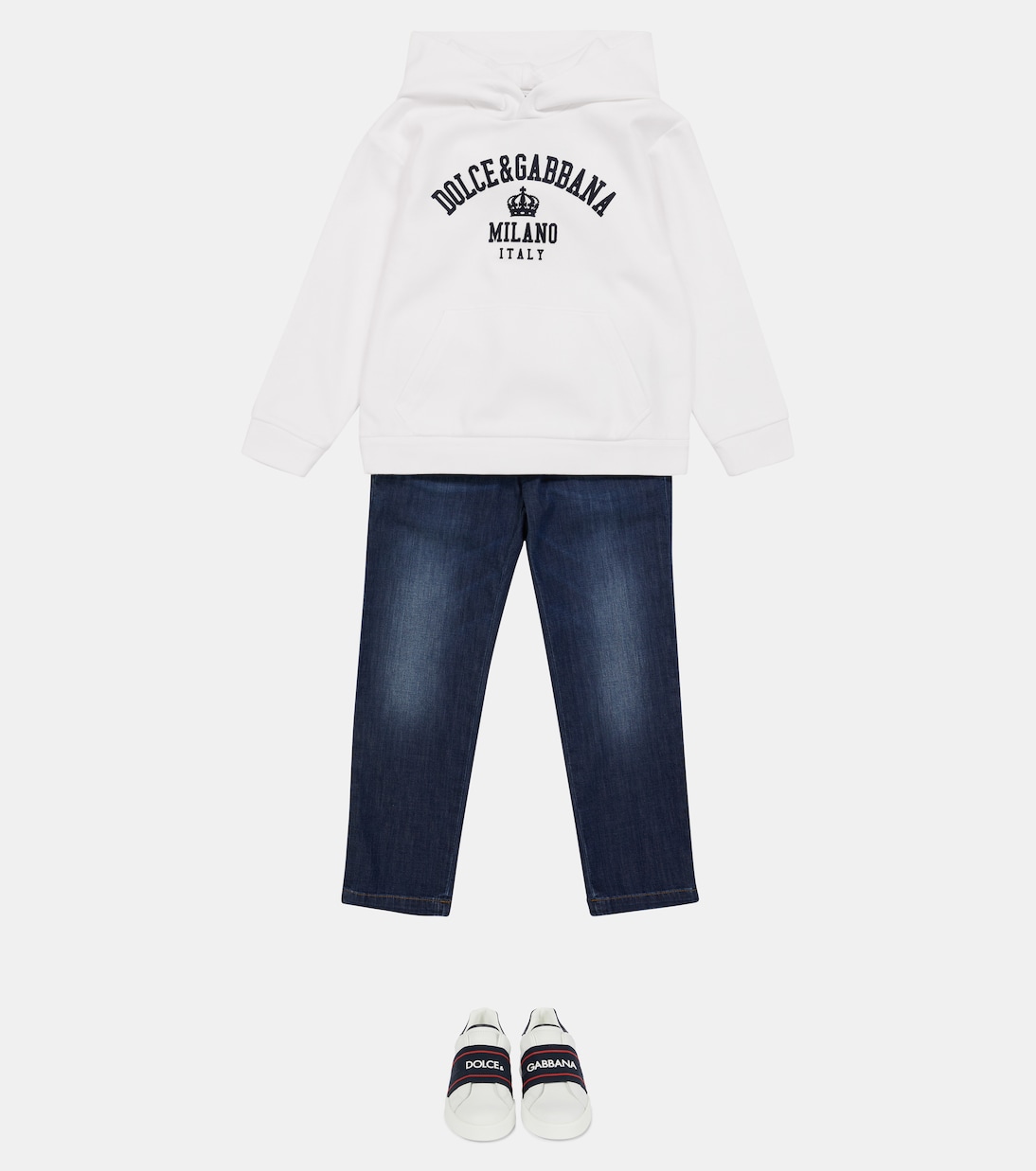 Logo stretch-cotton hoodie | Dolce&Gabbana Kids