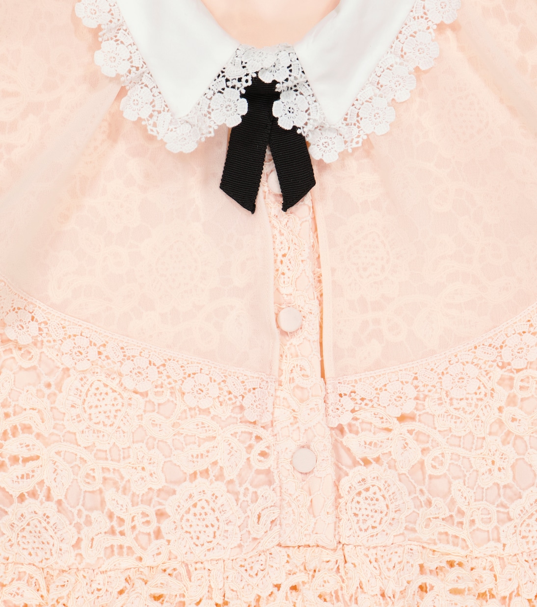 Guipure lace and chiffon dress | Self-Portrait Kids