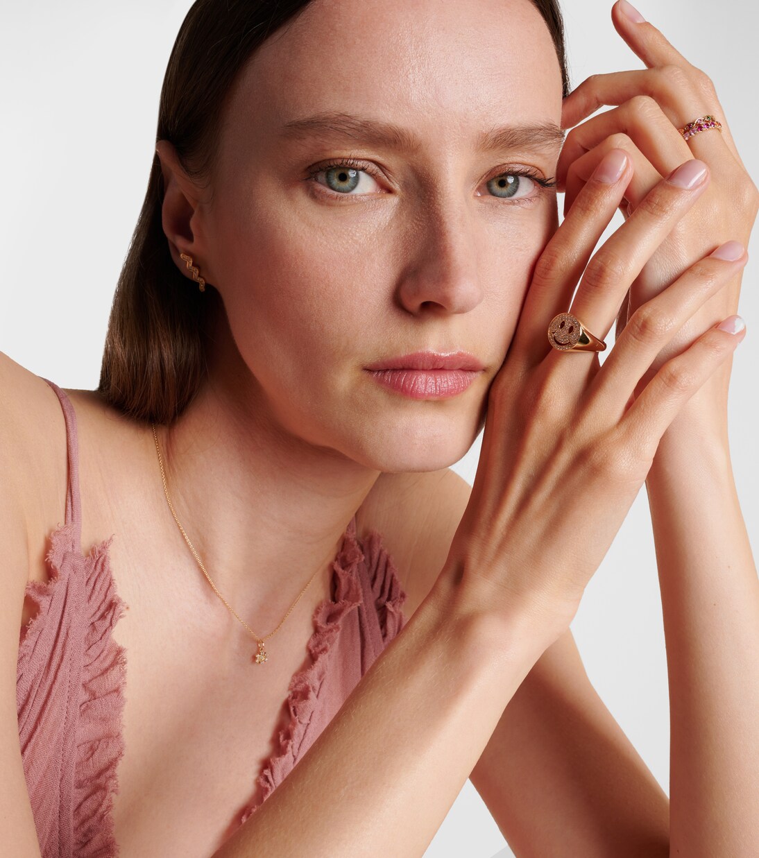 Bague Happy Face en or 14 ct et diamants | Sydney Evan
