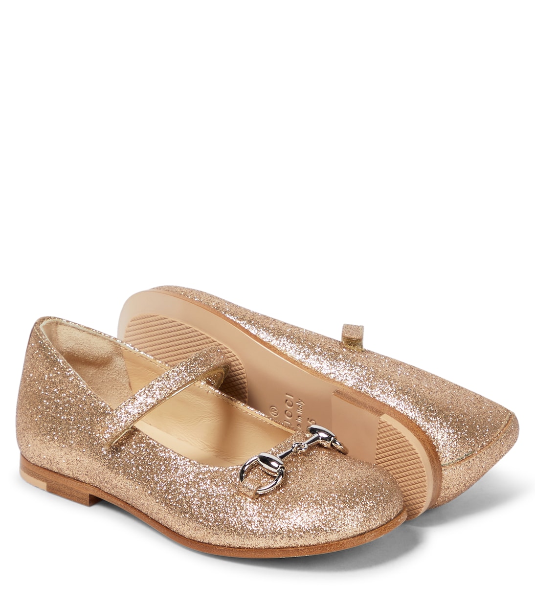 Horsebit glitter ballet flats | Gucci Kids