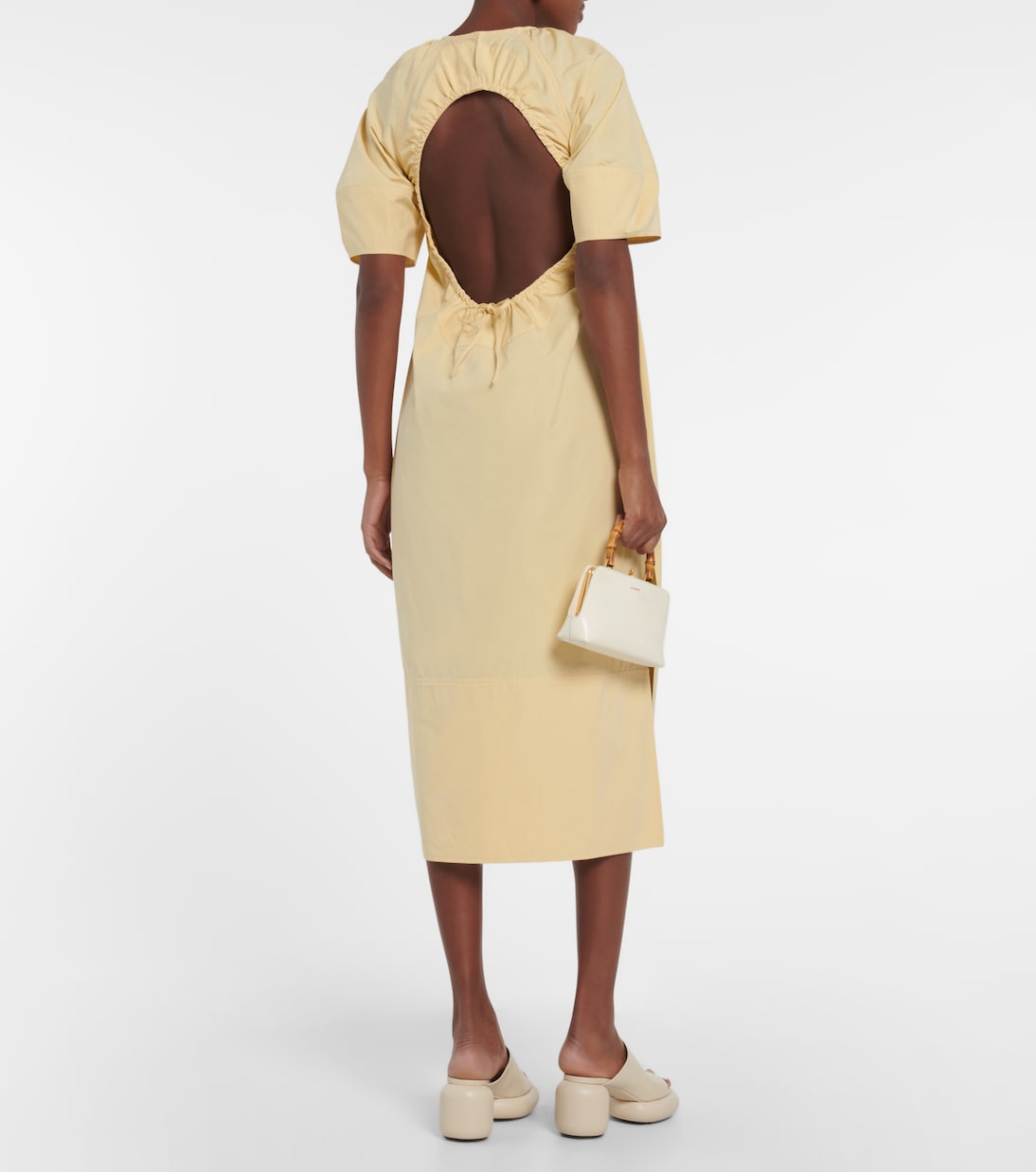 Gathered cotton midi dress | Jil Sander