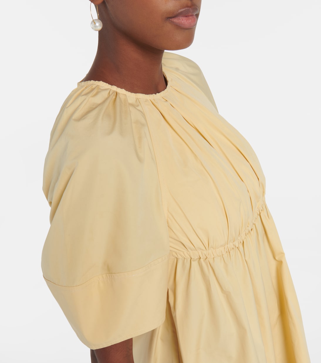 Gathered cotton midi dress | Jil Sander