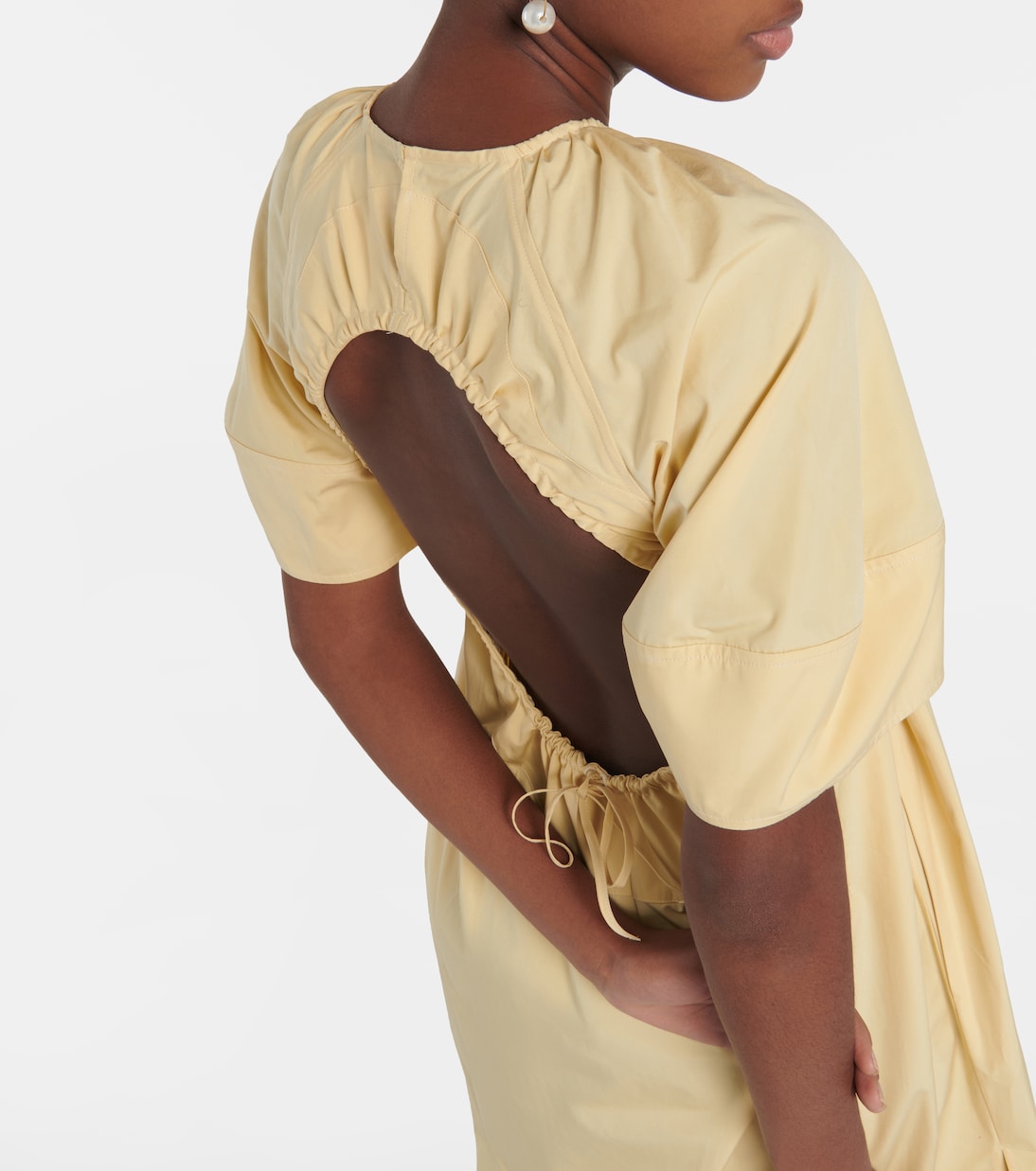 Gathered cotton midi dress | Jil Sander